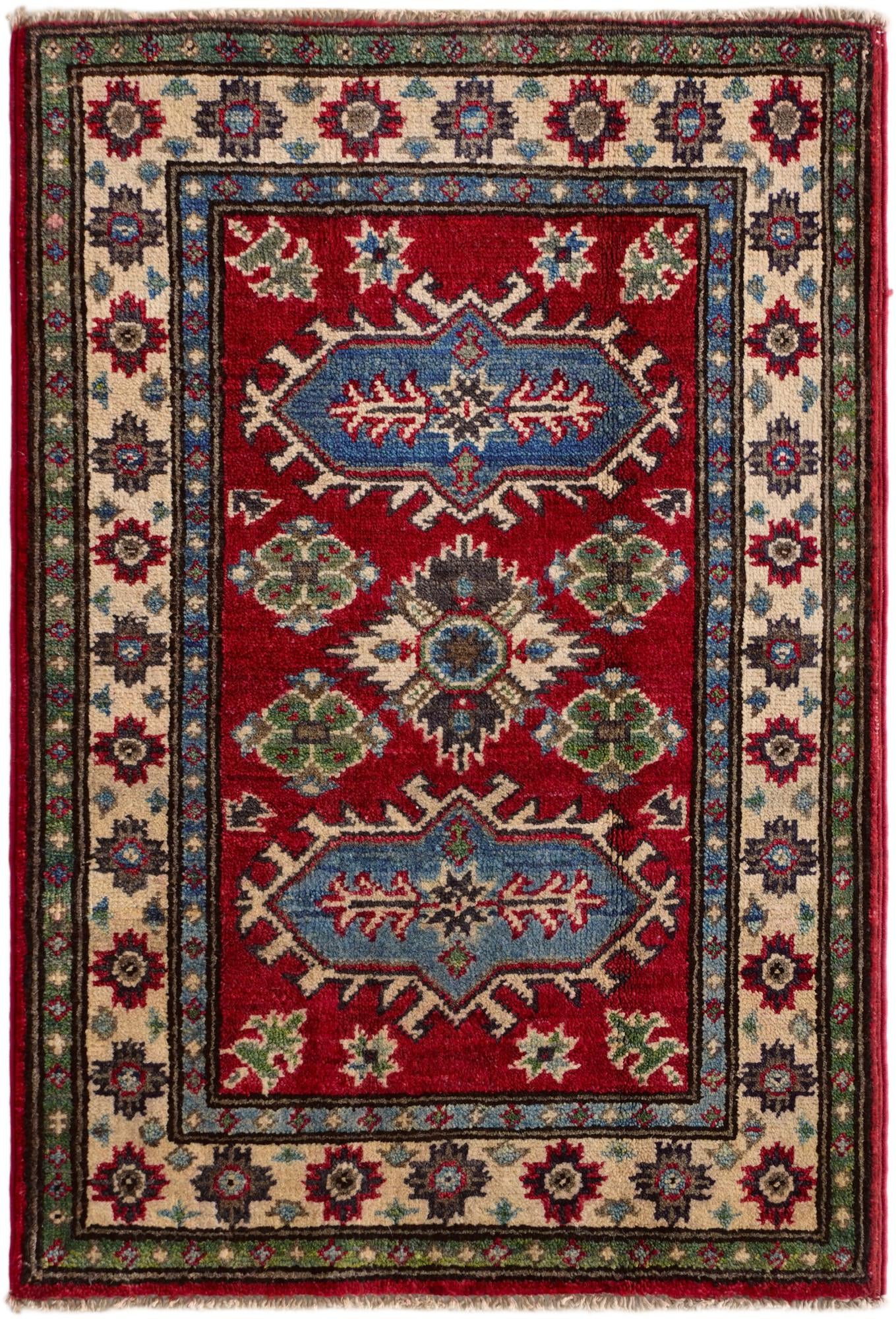 2' x 2' 11 Hand Knotted Kazak Rug