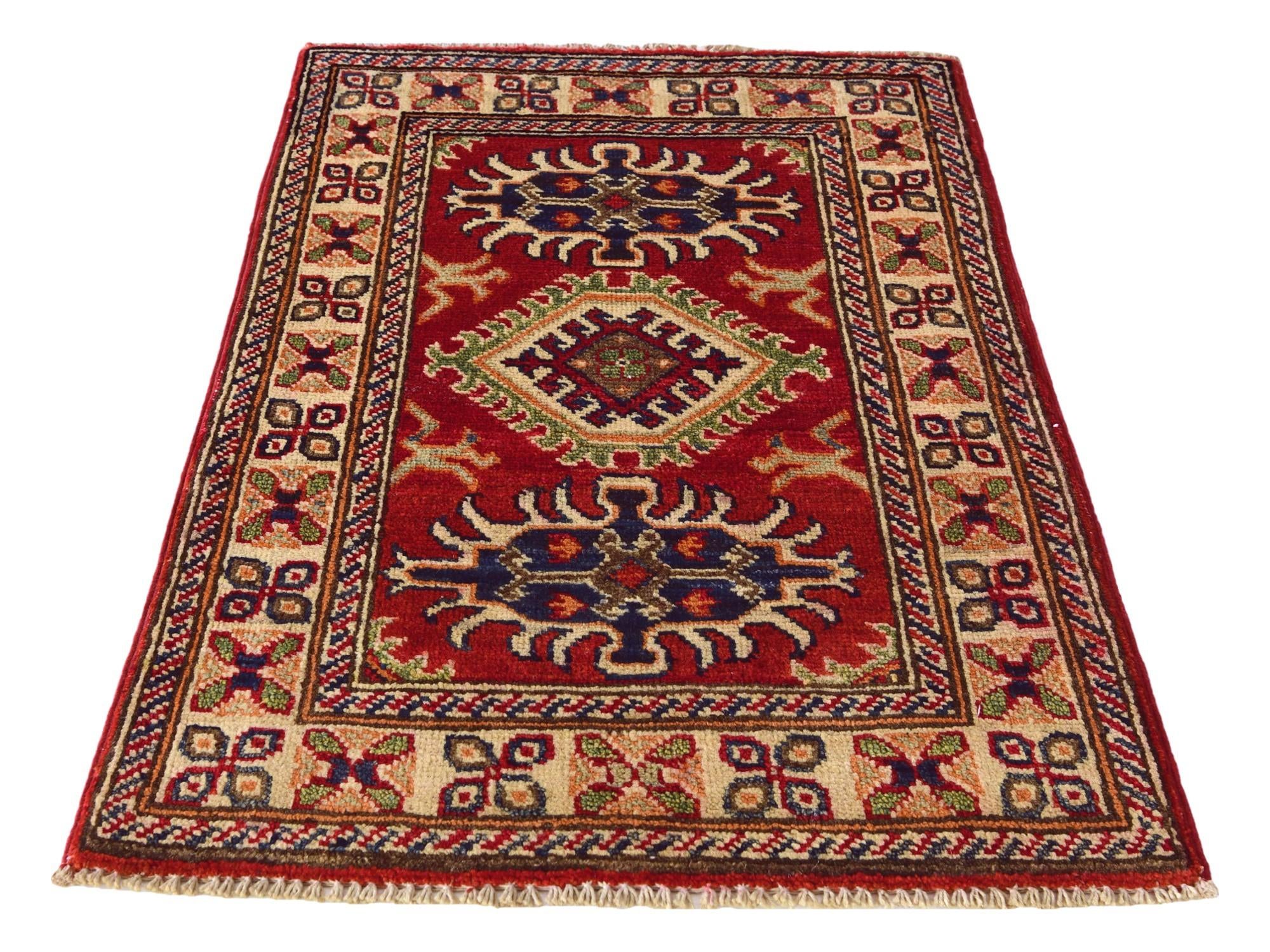 2' x 3' Hand Knotted Kazak Rug