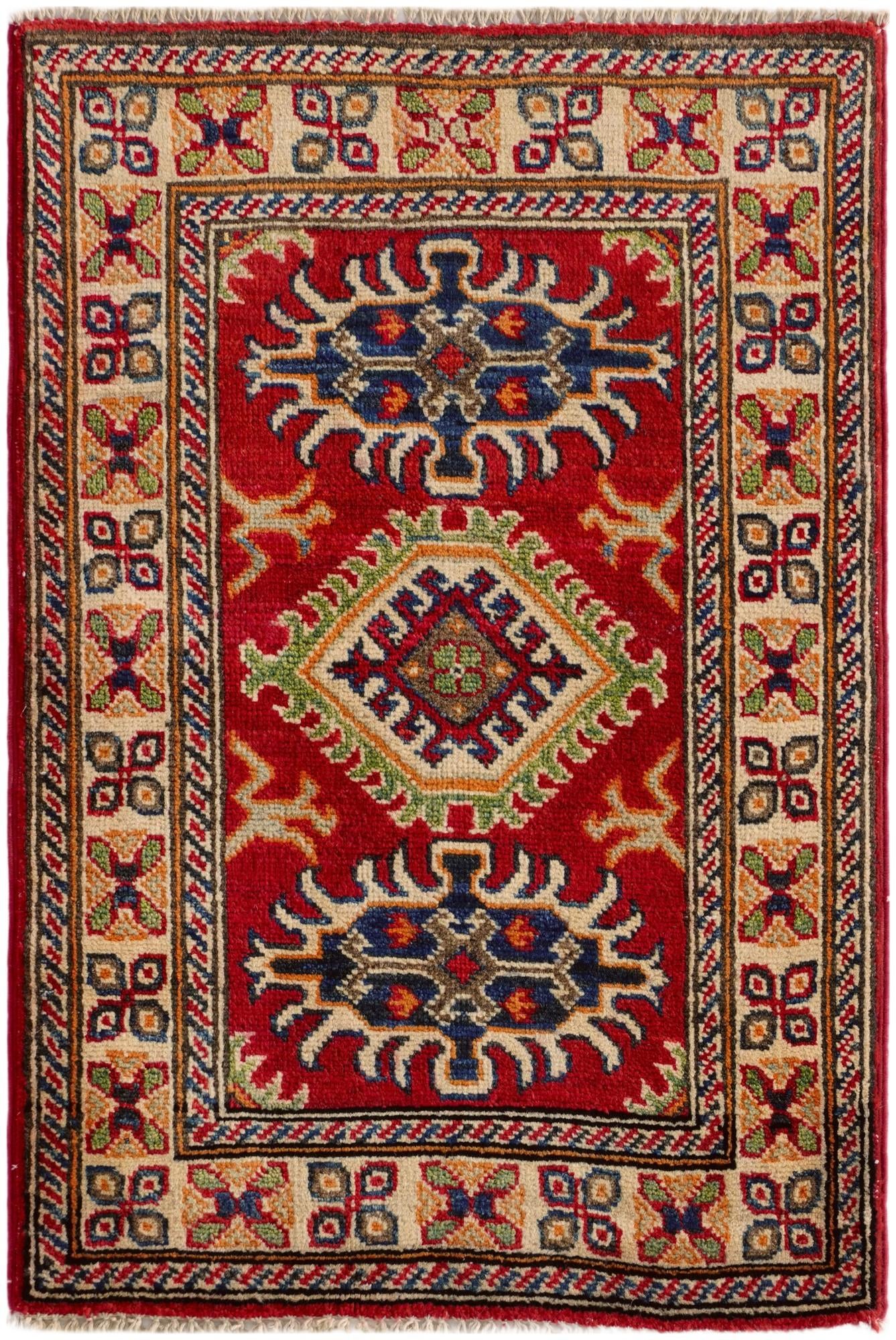 2' x 3' Hand Knotted Kazak Rug