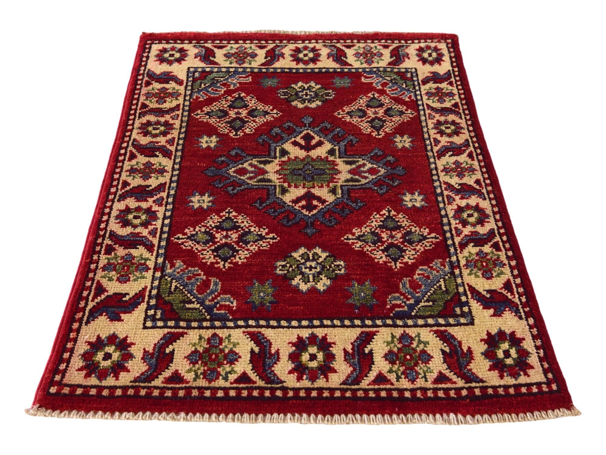 1' 11 x 3' Hand Knotted Kazak Rug