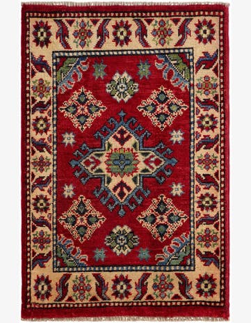 1' 11 x 3' Hand Knotted Kazak Rug