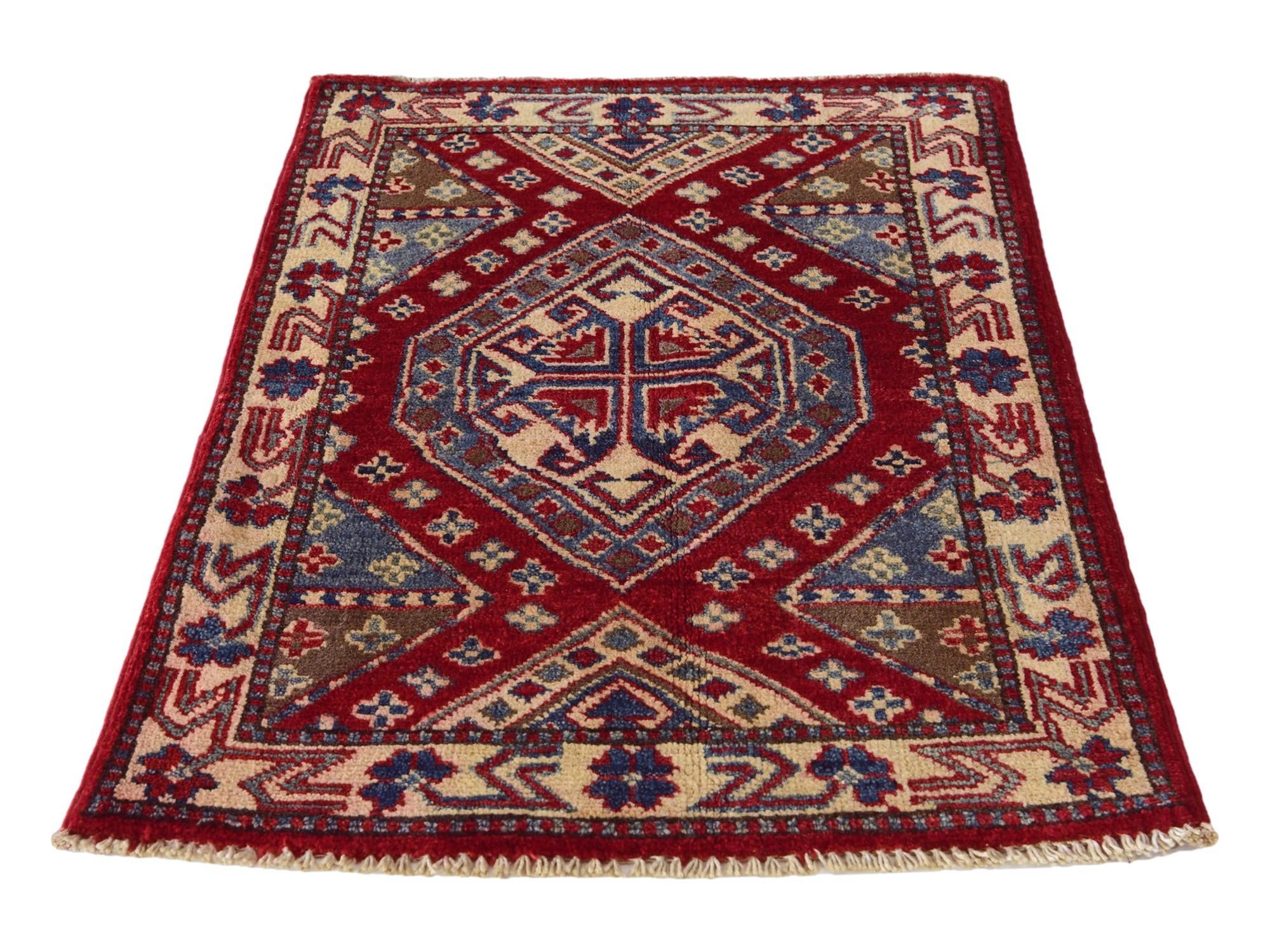 2' 1 x 3' Hand Knotted Kazak Rug