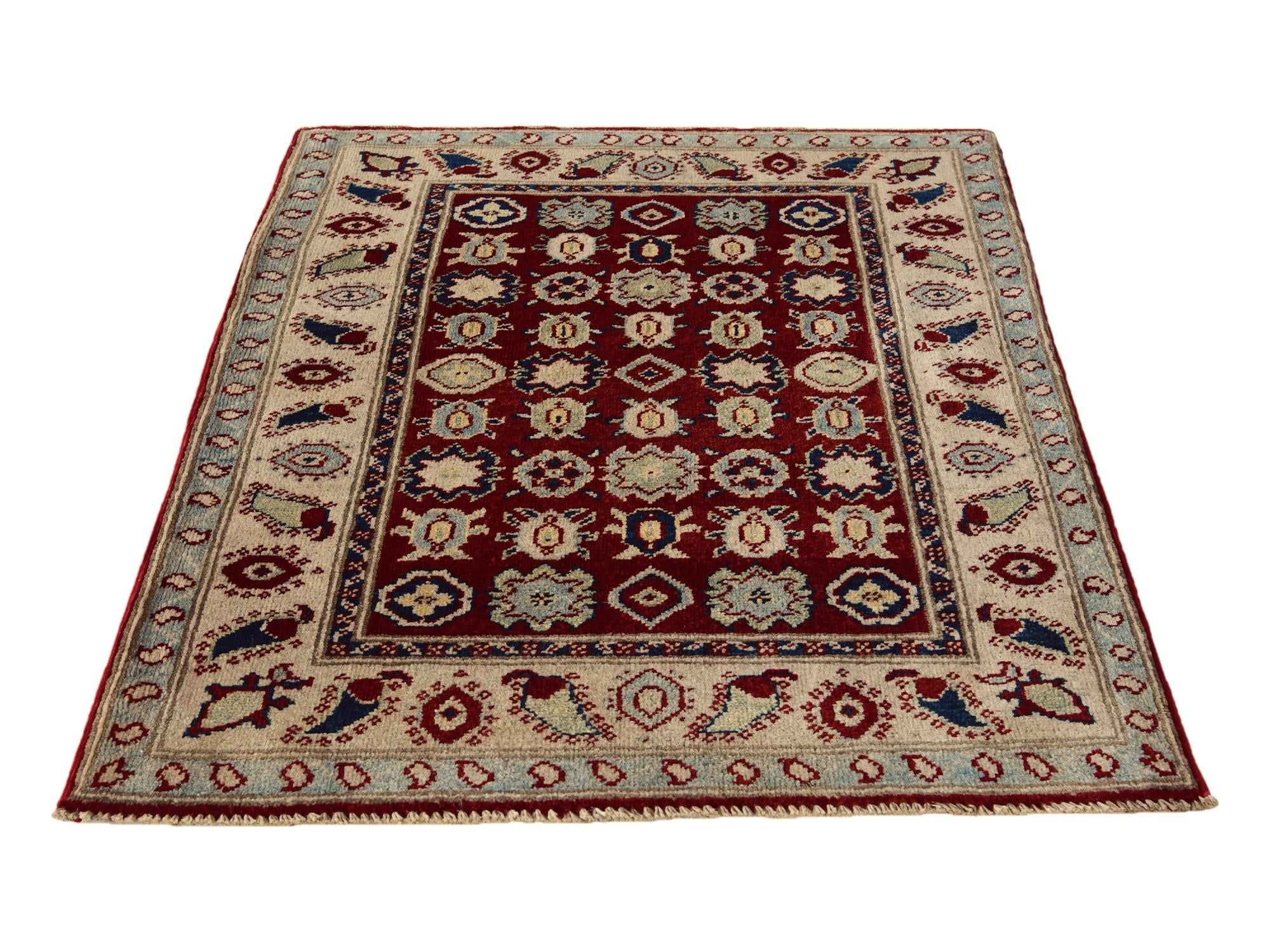 2' 11 x 3' 11 Hand Knotted Kazak Rug