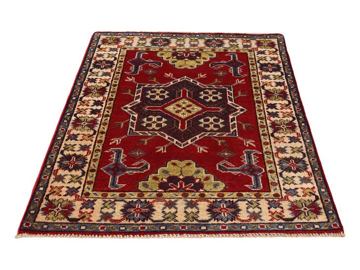 Detail image of 2' 9 x 3' 10 Hand Knotted Kazak Rug