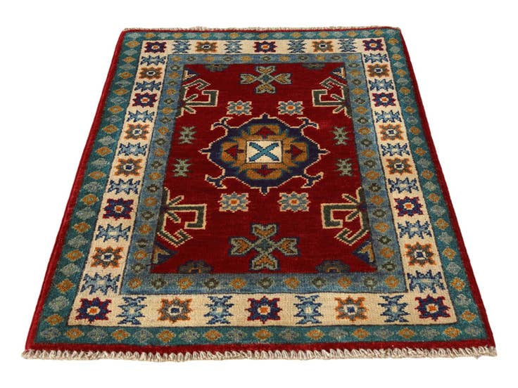 Detail image of 2' 1 x 2' 11 Hand Knotted Kazak Rug
