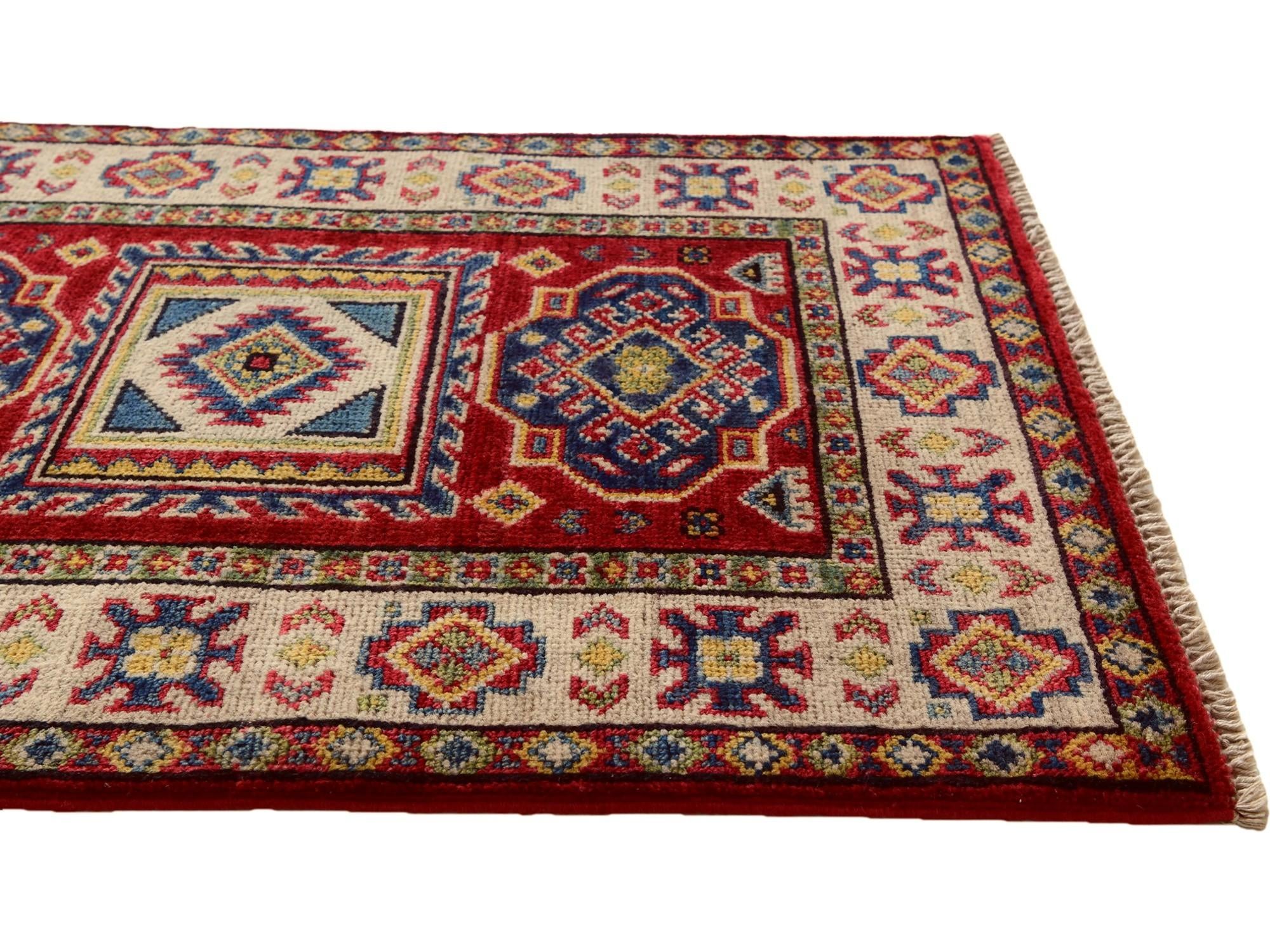 2' 1 x 3' Hand Knotted Kazak Rug