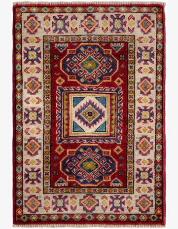 2' 1 x 3' Hand Knotted Kazak Rug