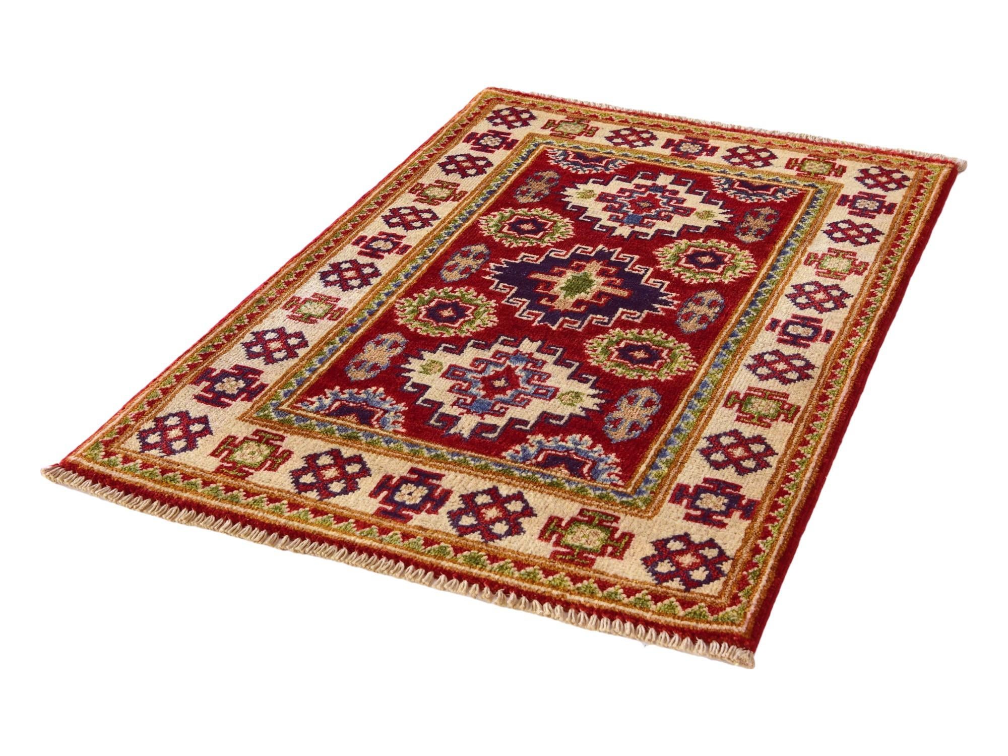 2' x 3' 1 Hand Knotted Kazak Rug