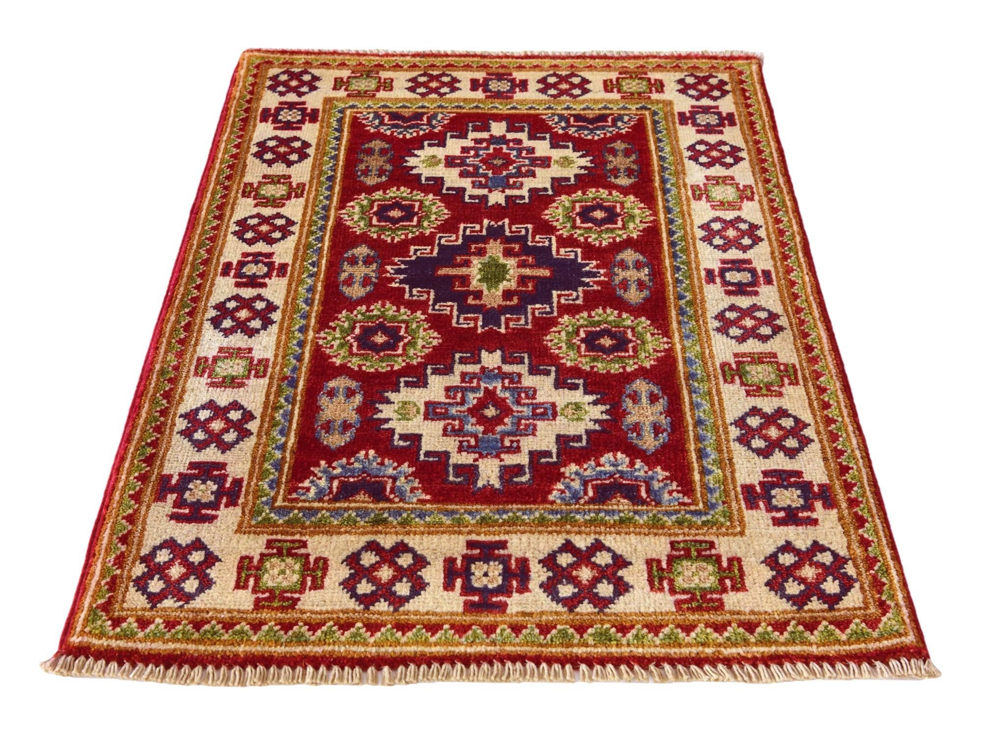2' x 3' 1 Hand Knotted Kazak Rug