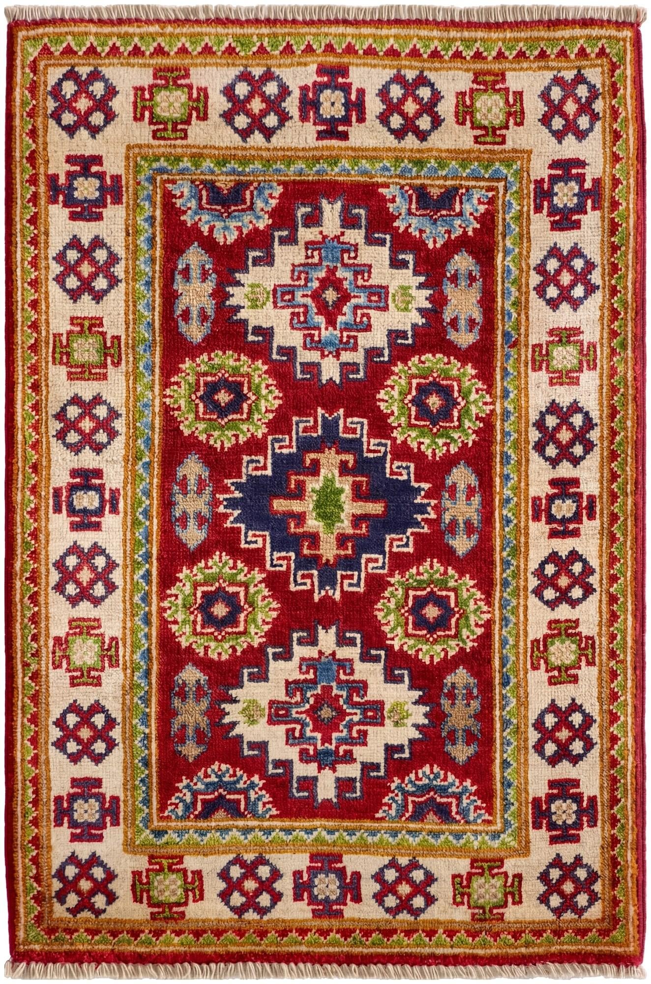 2' x 3' 1 Hand Knotted Kazak Rug