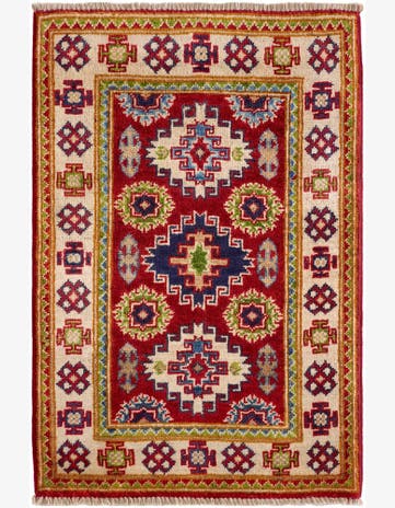 2' x 3' 1 Hand Knotted Kazak Rug