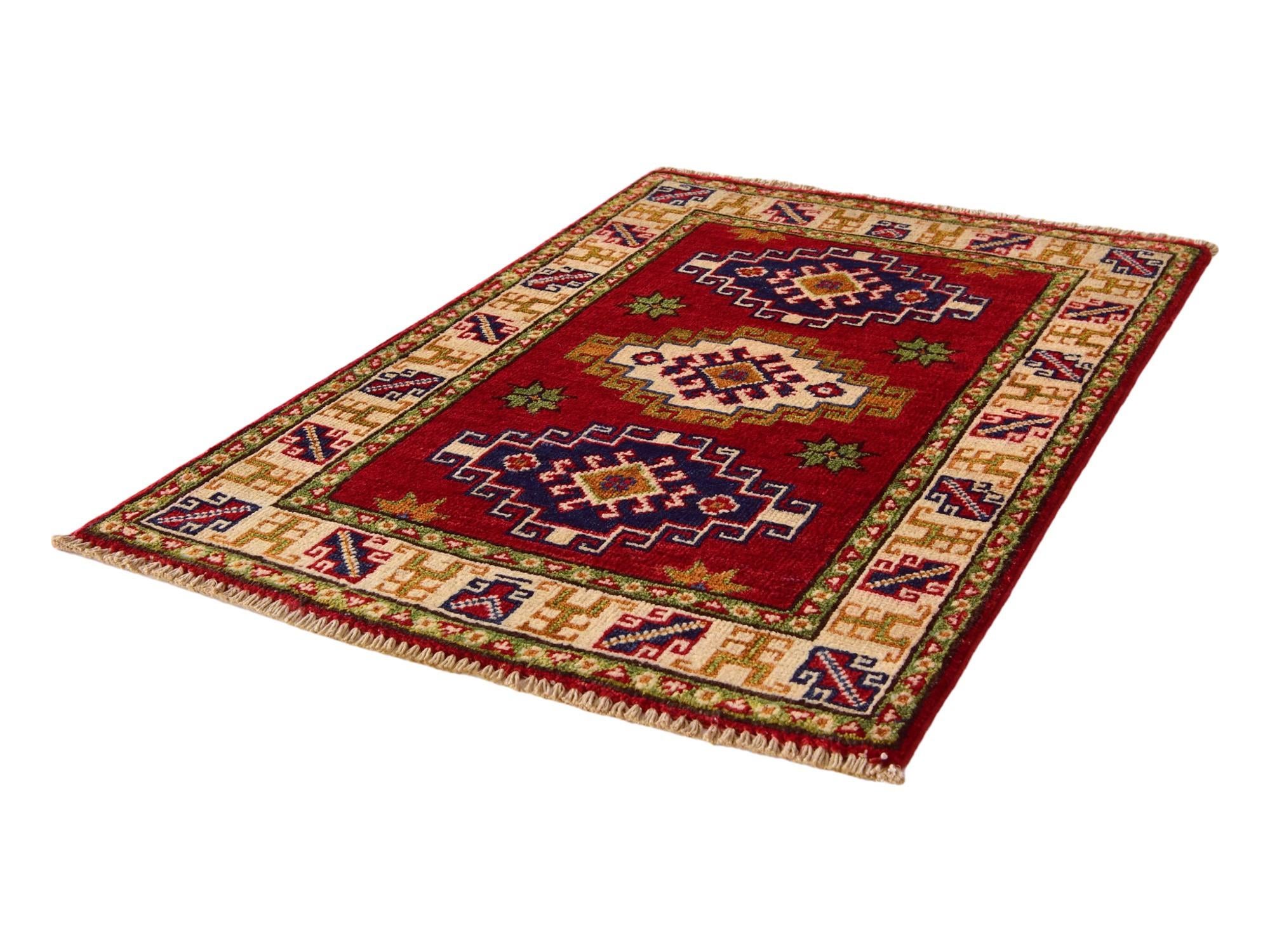 1' 11 x 3' Hand Knotted Kazak Rug