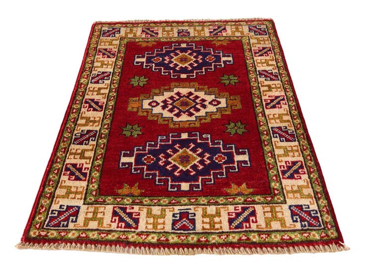 Detail image of 1' 11 x 3' Hand Knotted Kazak Rug