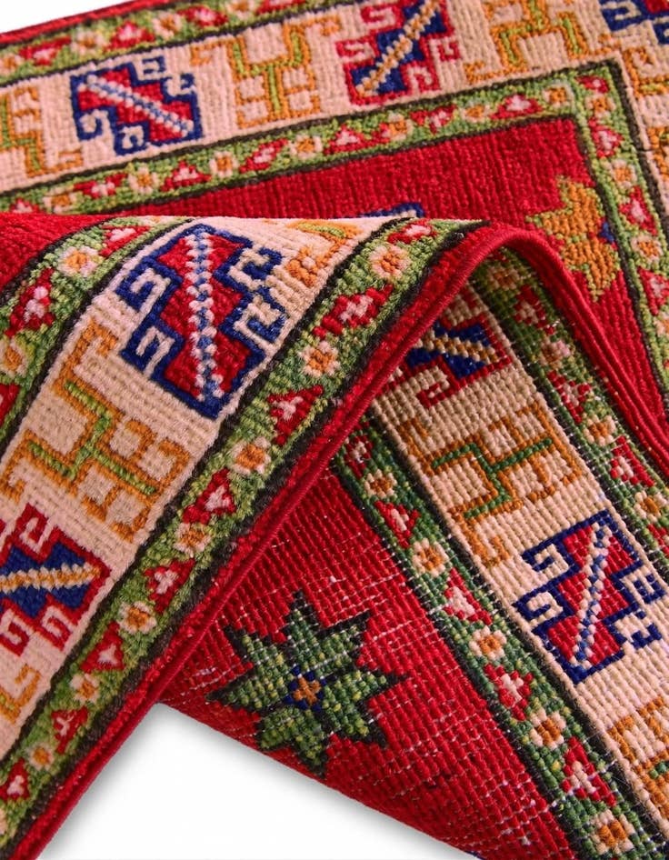 Detail image of 1' 11 x 3' Hand Knotted Kazak Rug