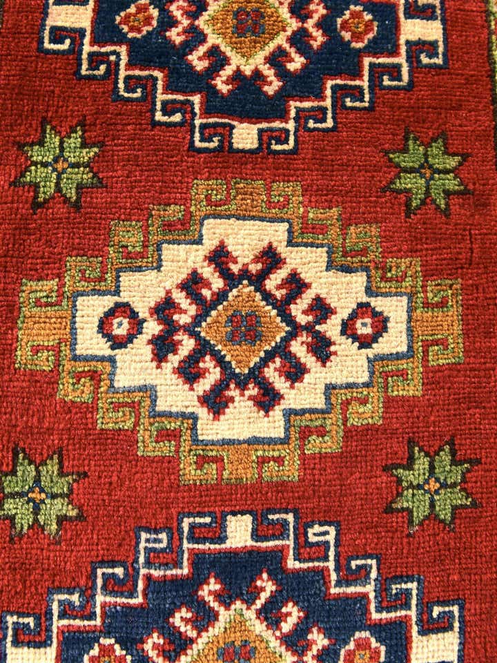 1' 11 x 3' Hand Knotted Kazak Rug