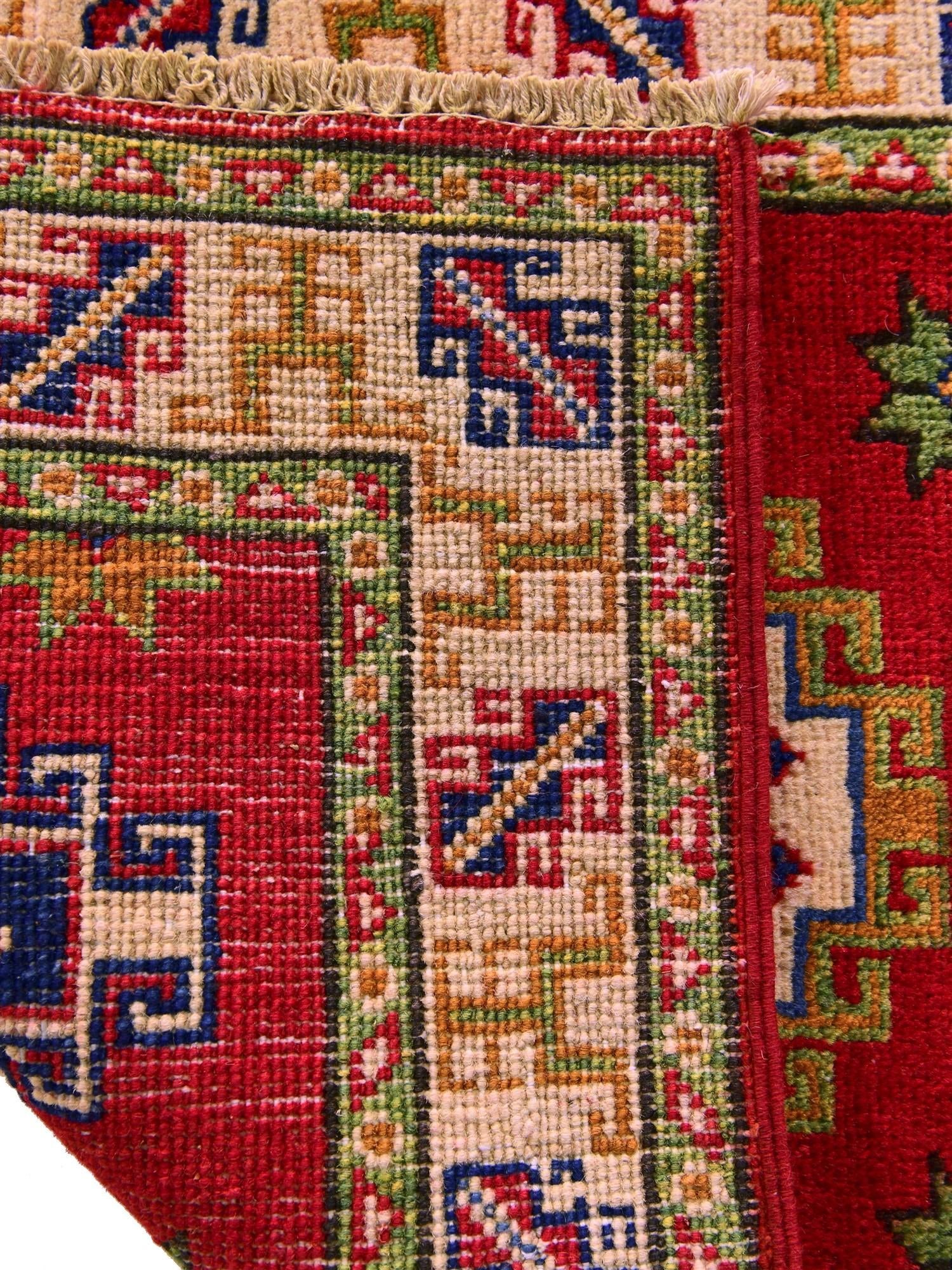 1' 11 x 3' Hand Knotted Kazak Rug