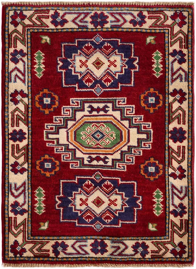 Detail image of 2' 1 x 2' 11 Hand Knotted Kazak Rug