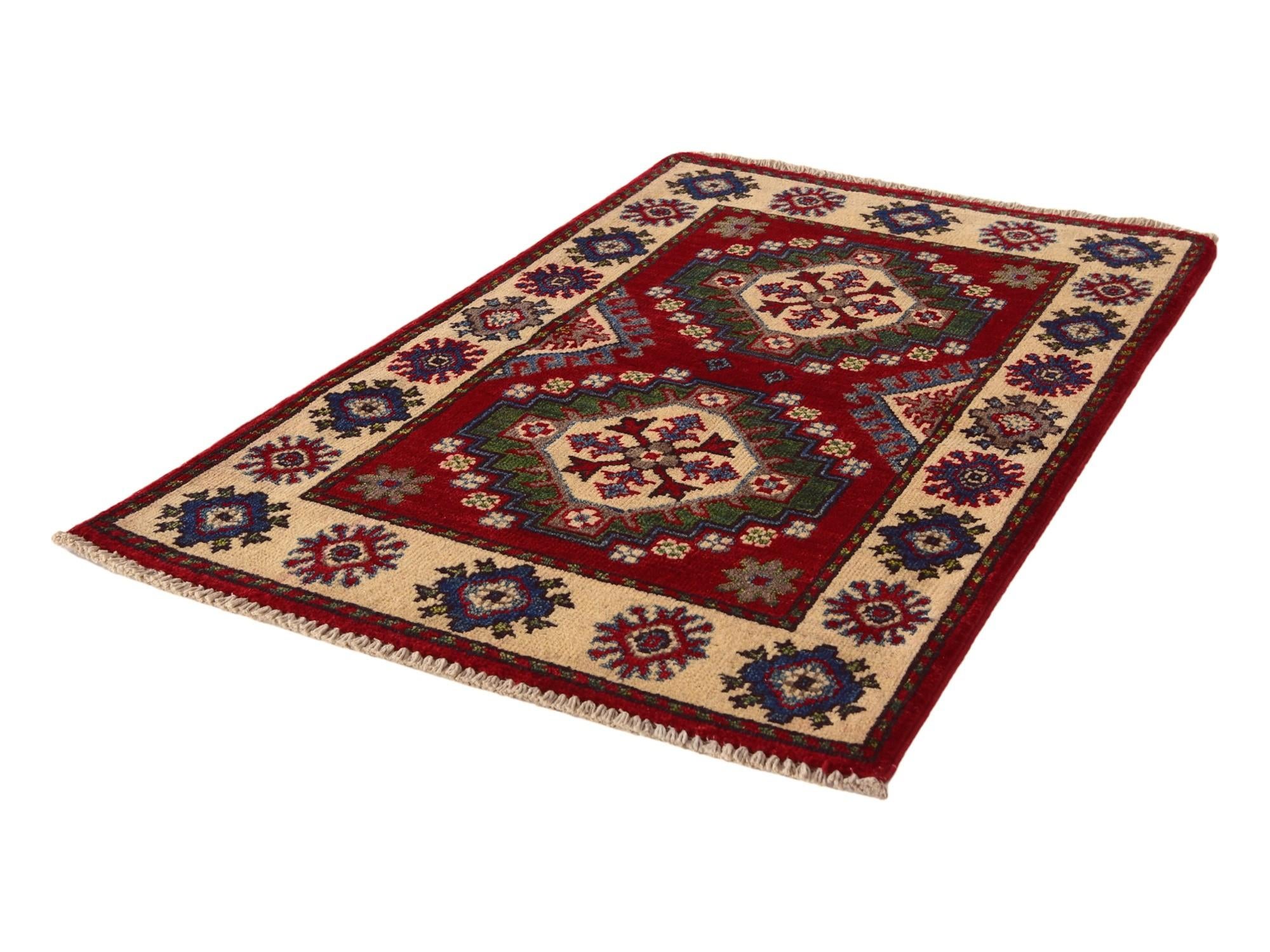 2' x 3' 1 Hand Knotted Kazak Rug