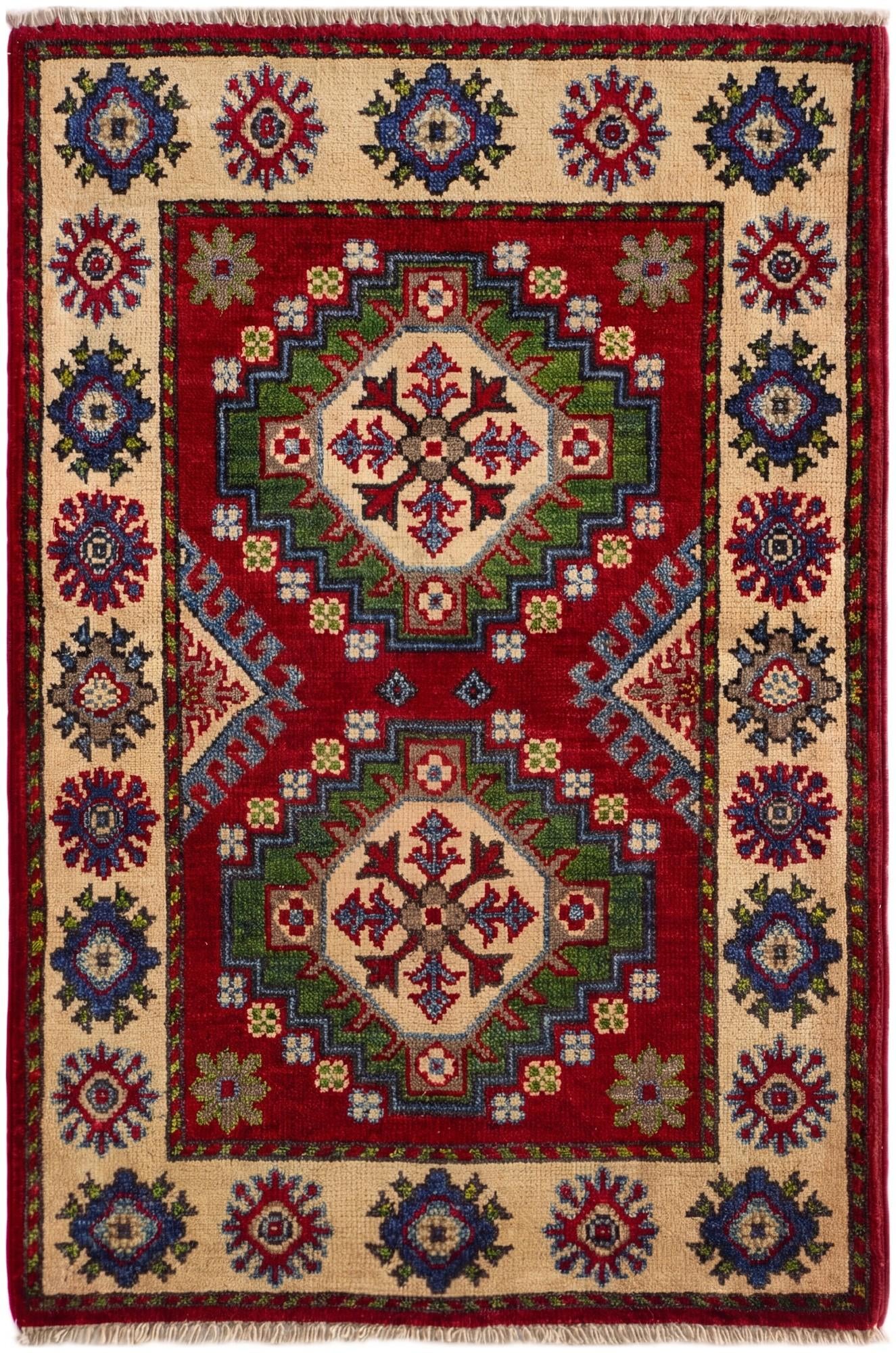 2' x 3' 1 Hand Knotted Kazak Rug