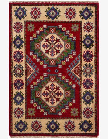 2' x 3' 1 Hand Knotted Kazak Rug