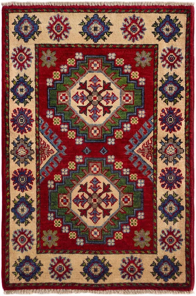 2' x 3' 1 Hand Knotted Kazak Rug