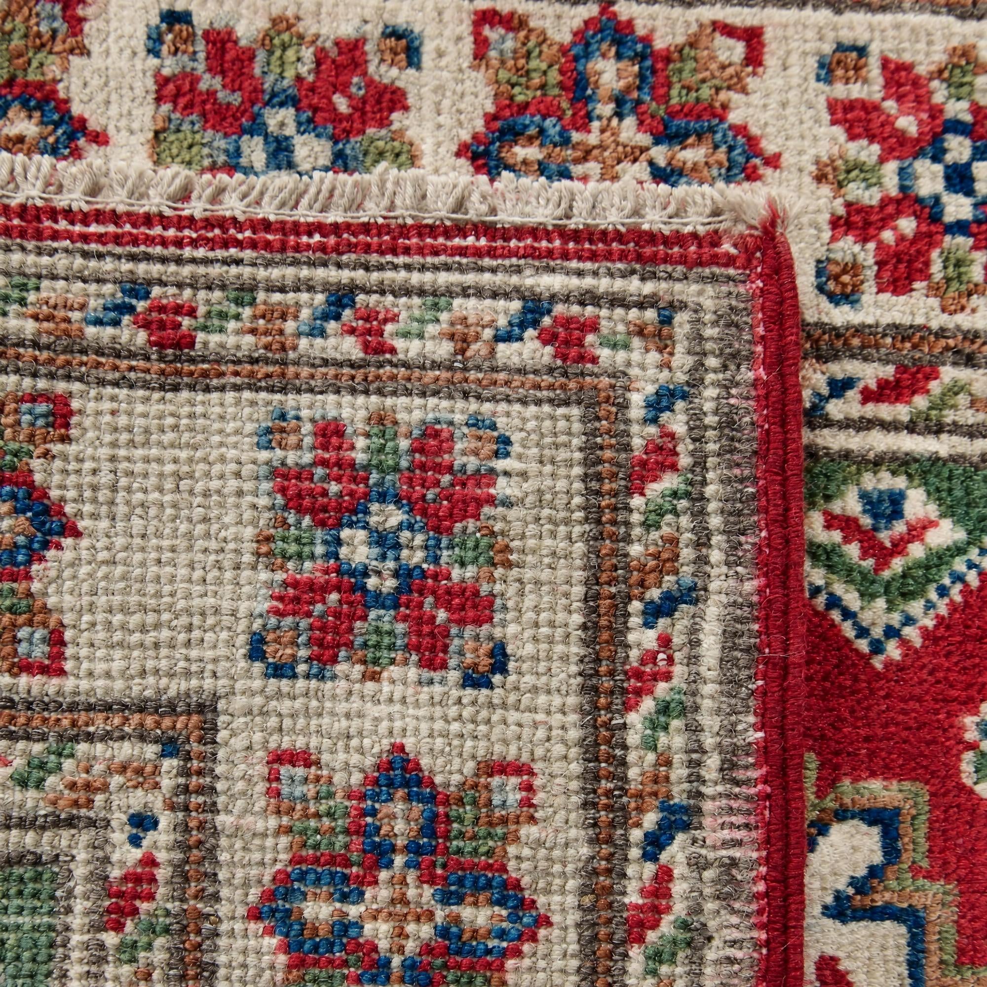 60cm x 85cm Hand Knotted Kazak Rug