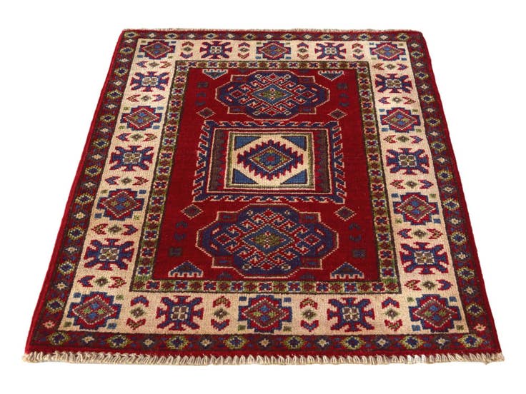 Detail image of 2' 1 x 2' 10 Hand Knotted Kazak Rug