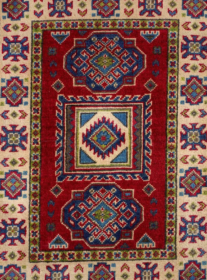 Detail image of 2' 1 x 2' 10 Hand Knotted Kazak Rug