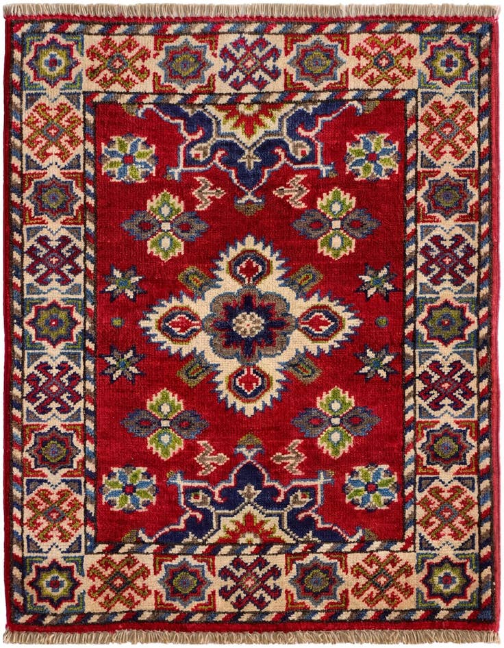 Detail image of 2' x 2' 7 Hand Knotted Kazak Rug