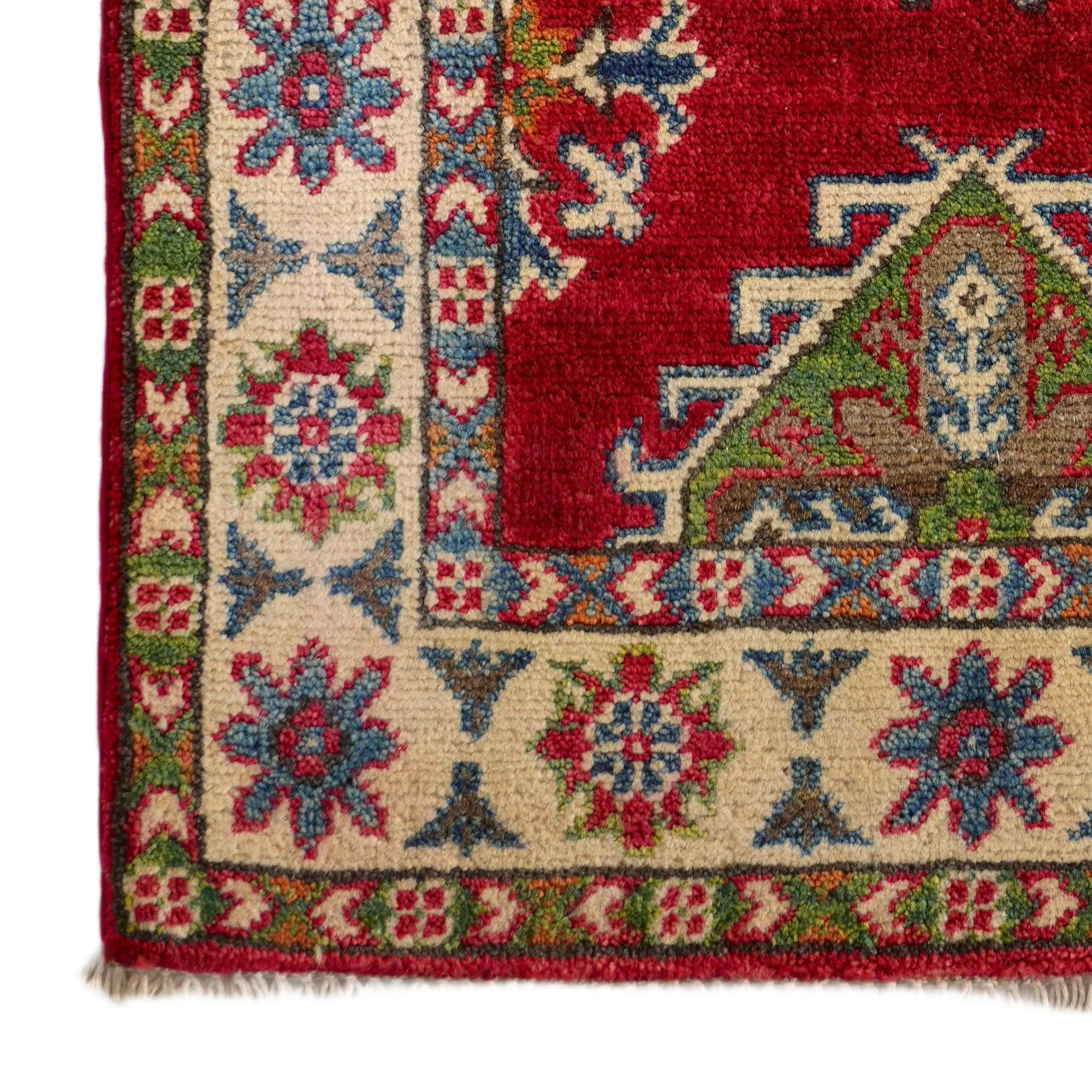 2' 1 x 3' 4 Hand Knotted Kazak Rug