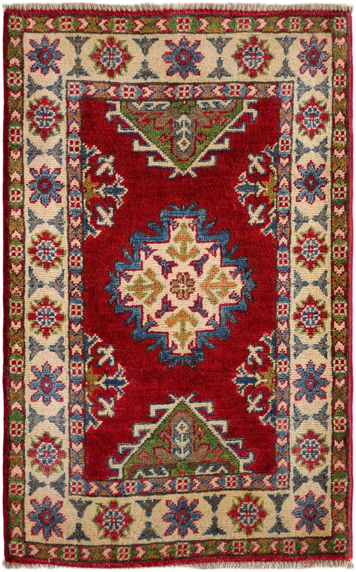 2' 1 x 3' 4 Hand Knotted Kazak Rug