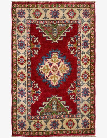 2' 1 x 3' 4 Hand Knotted Kazak Rug