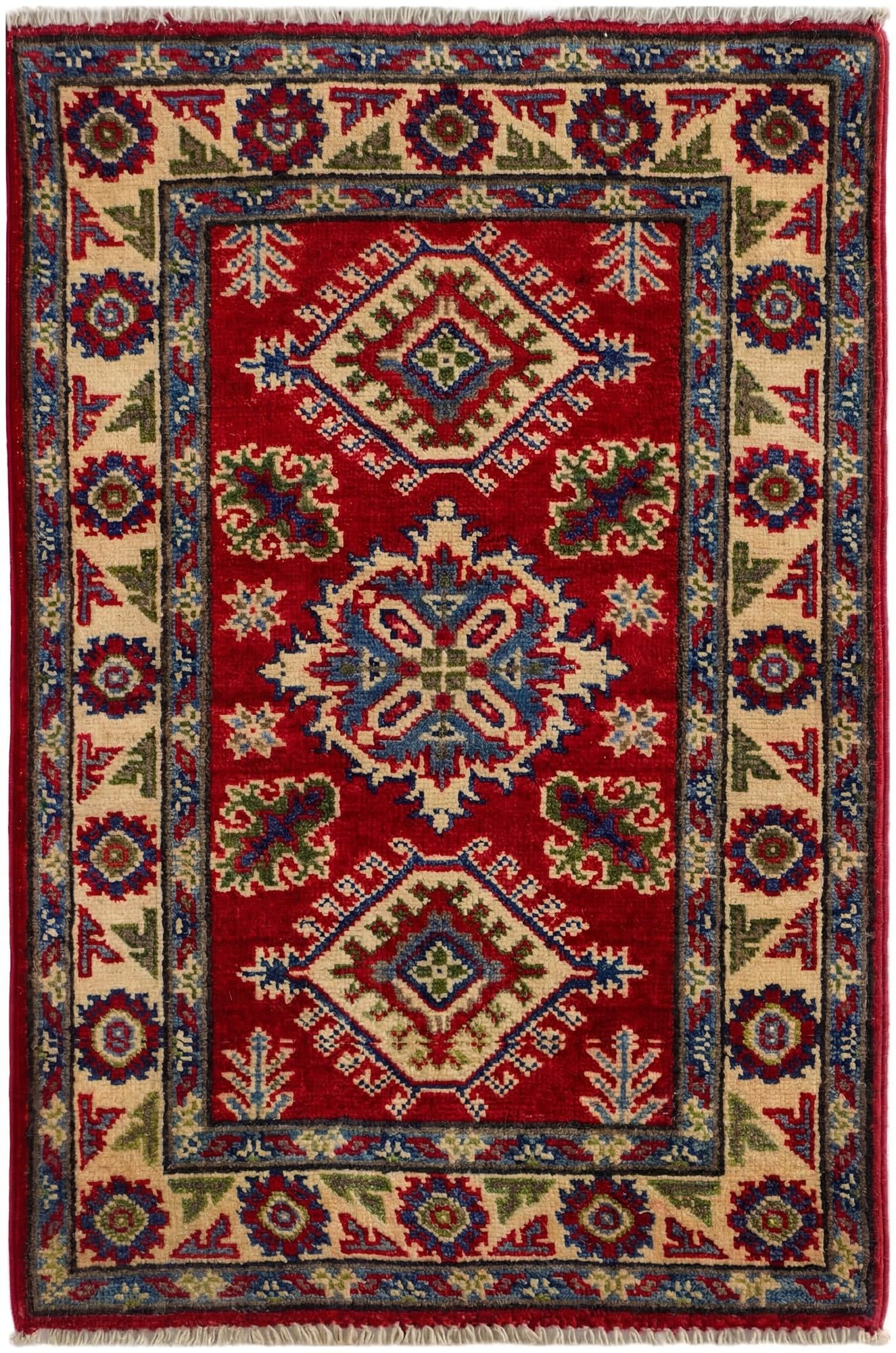 1' 11 x 2' 11 Hand Knotted Kazak Rug