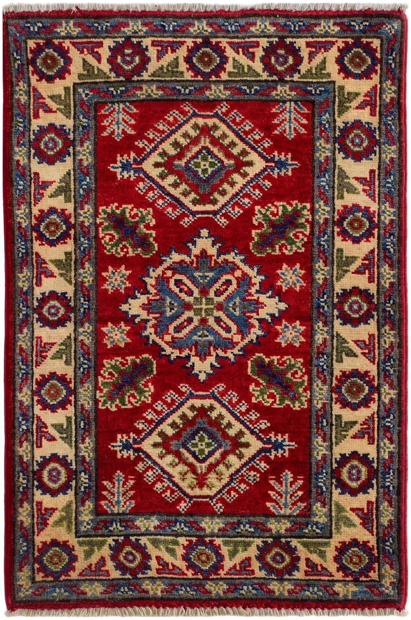 1' 11 x 2' 11 Hand Knotted Kazak Rug