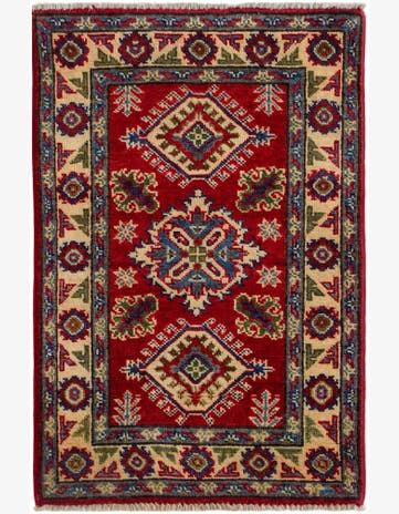 1' 11 x 2' 11 Hand Knotted Kazak Rug