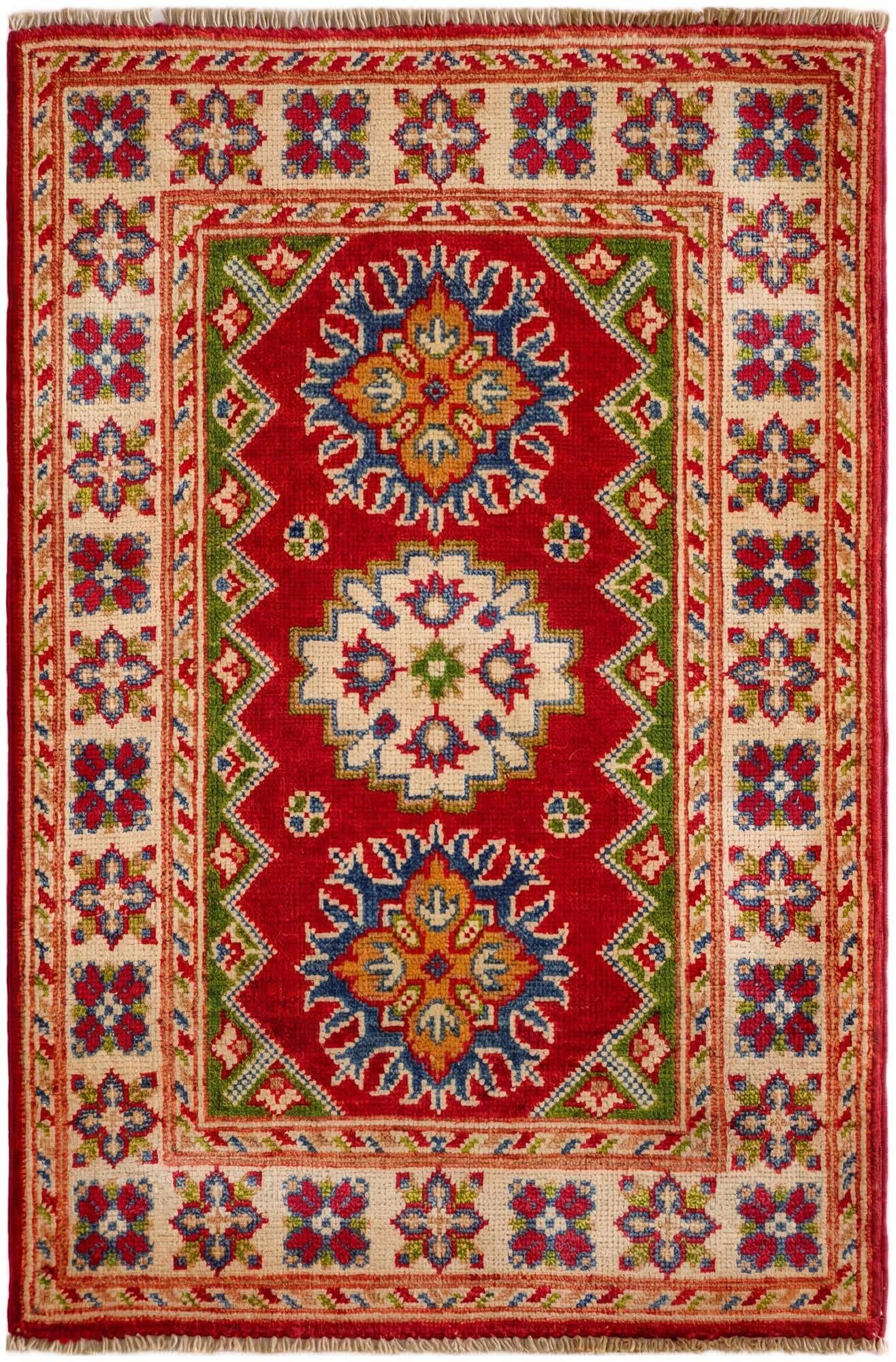 2' x 3' 1 Hand Knotted Kazak Rug