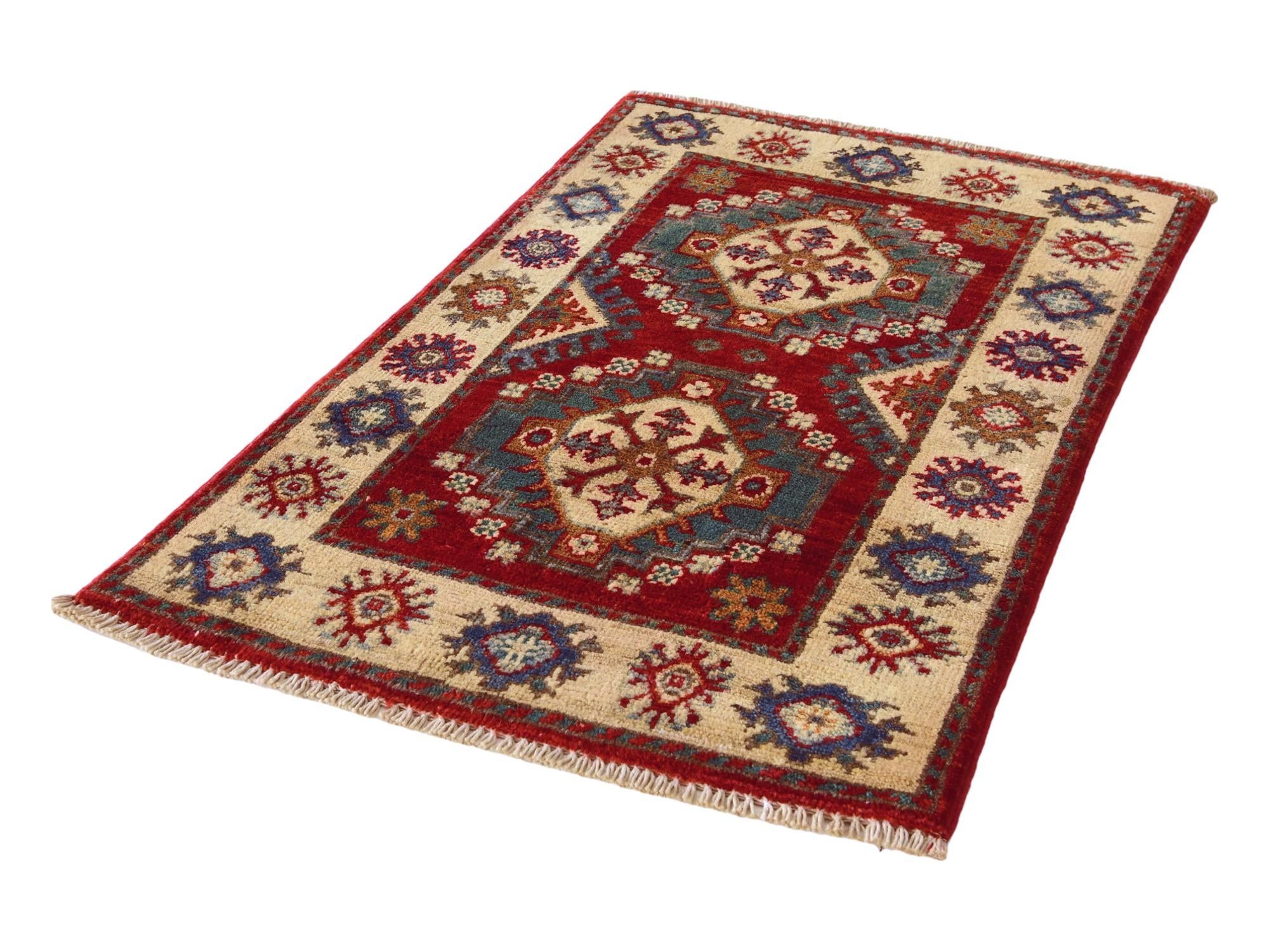 1' 11 x 3' Hand Knotted Kazak Rug