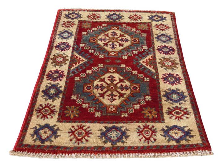 1' 11 x 3' Hand Knotted Kazak Rug