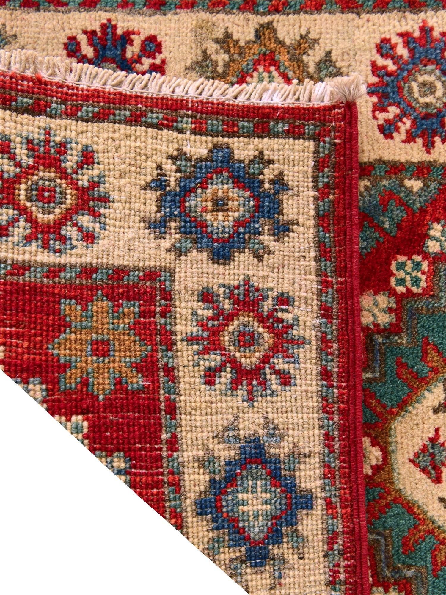 1' 11 x 3' Hand Knotted Kazak Rug