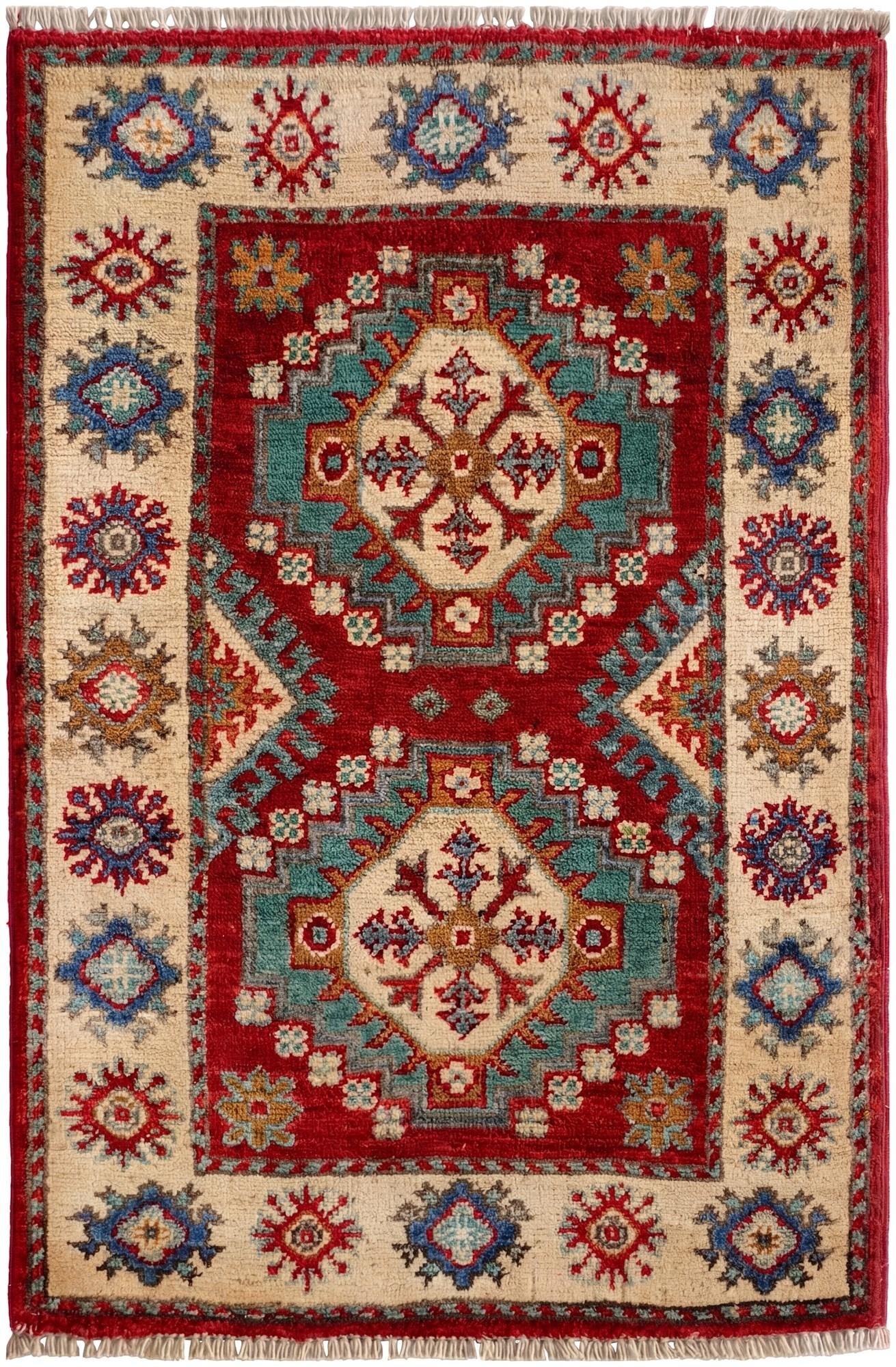 1' 11 x 3' Hand Knotted Kazak Rug