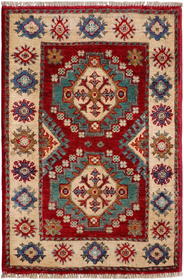 Detail image of 1' 11 x 3' Hand Knotted Kazak Rug