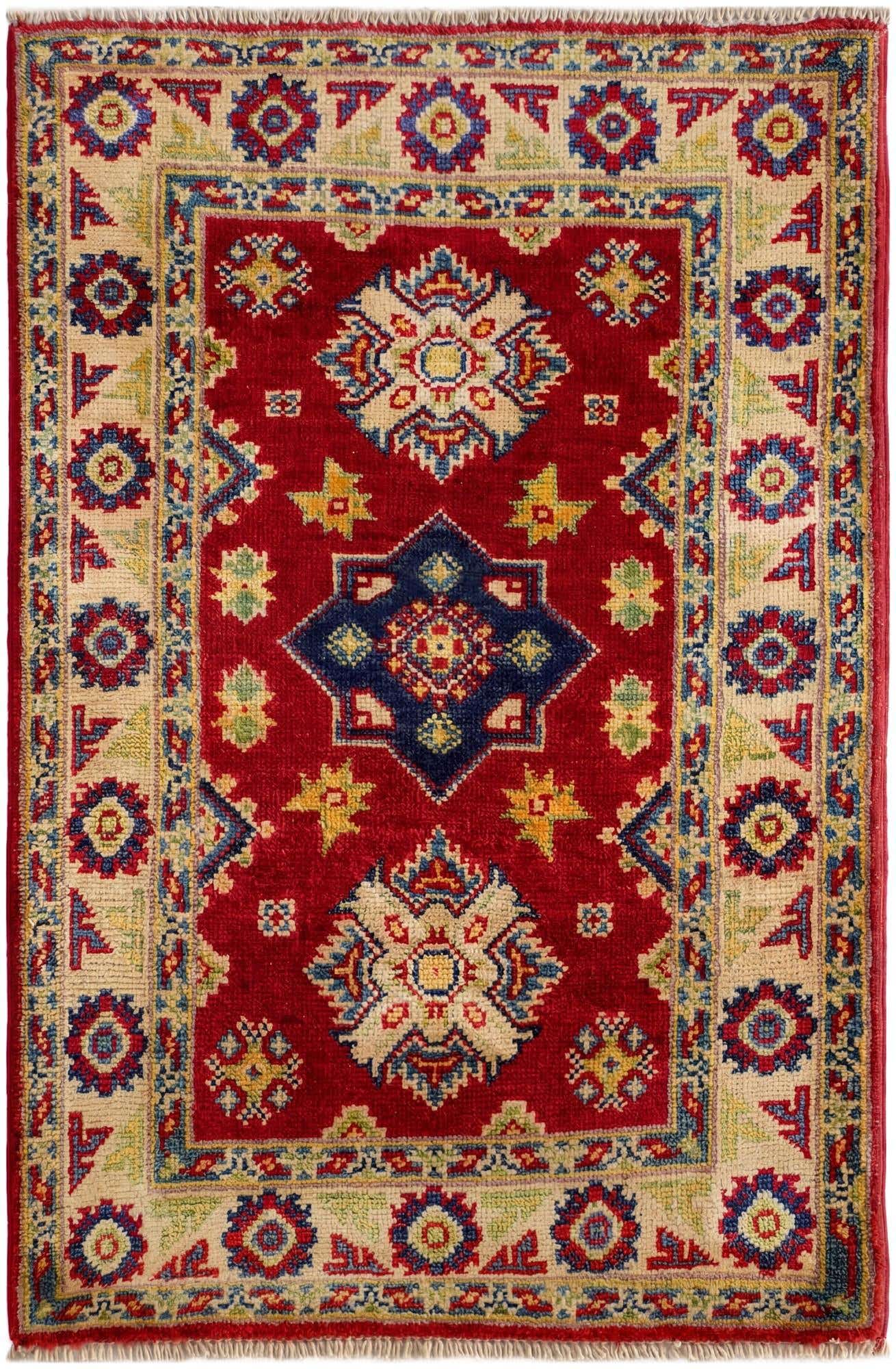 2' x 3' 1 Hand Knotted Kazak Rug