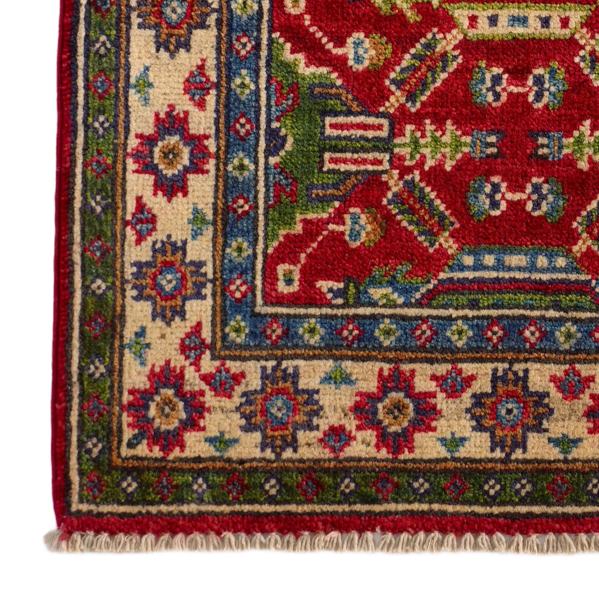 2' x 3' 1 Hand Knotted Kazak Rug