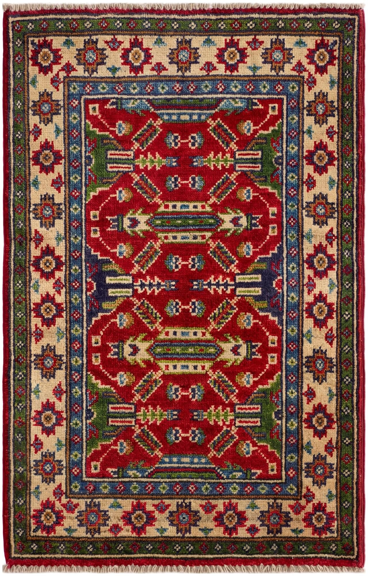 2' x 3' 1 Hand Knotted Kazak Rug