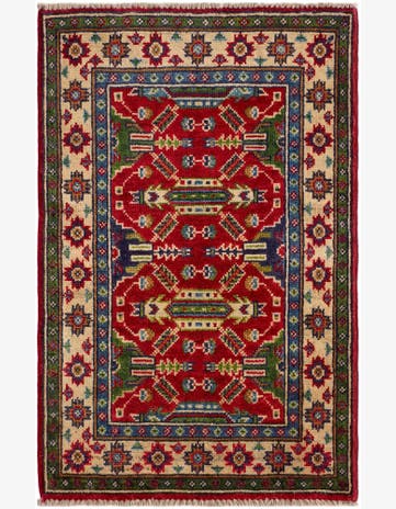 2' x 3' 1 Hand Knotted Kazak Rug