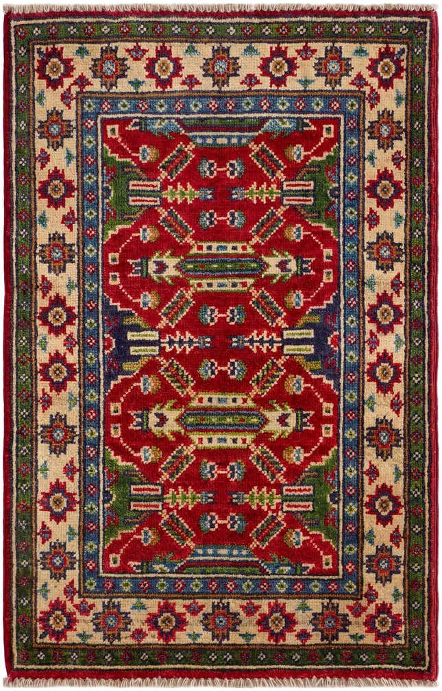 2' x 3' 1 Hand Knotted Kazak Rug