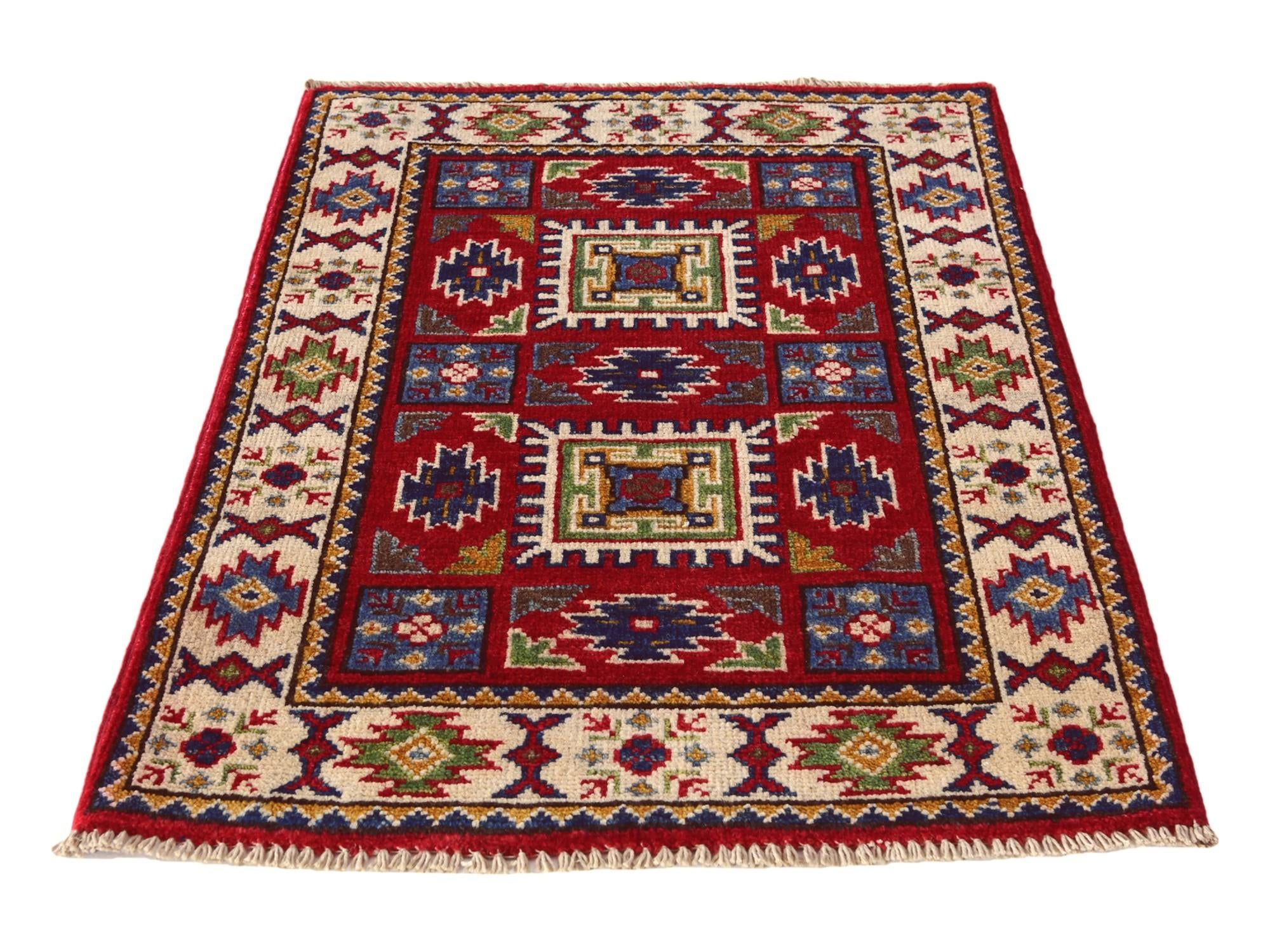 2' x 2' 11 Hand Knotted Kazak Rug
