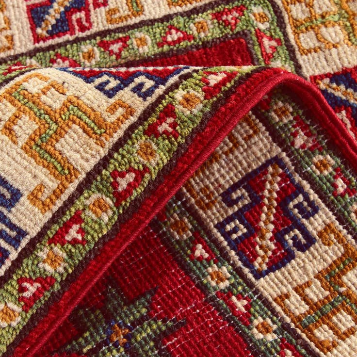 Detail image of 2' x 2' 10 Hand Knotted Kazak Rug