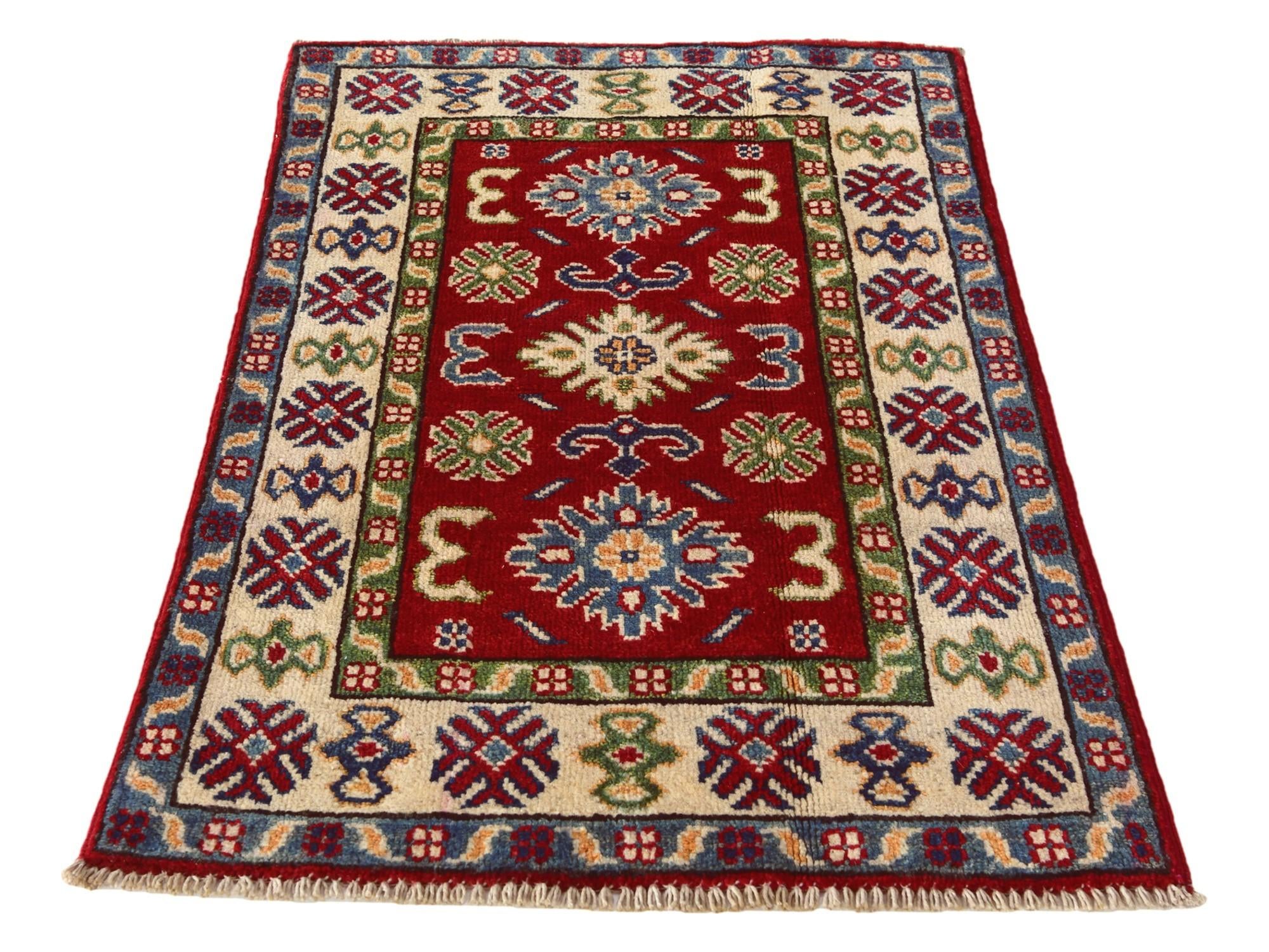 2' x 3' 1 Hand Knotted Kazak Rug
