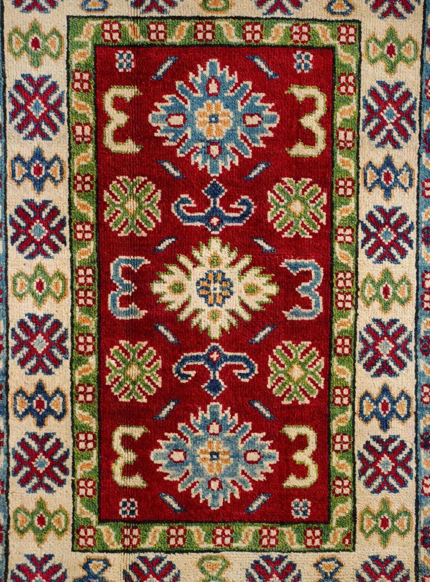 2' x 3' 1 Hand Knotted Kazak Rug